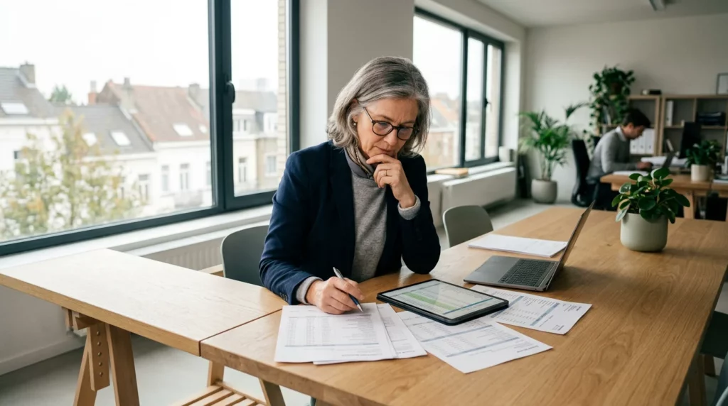 Expert-comptable examinant des documents de frais professionnels