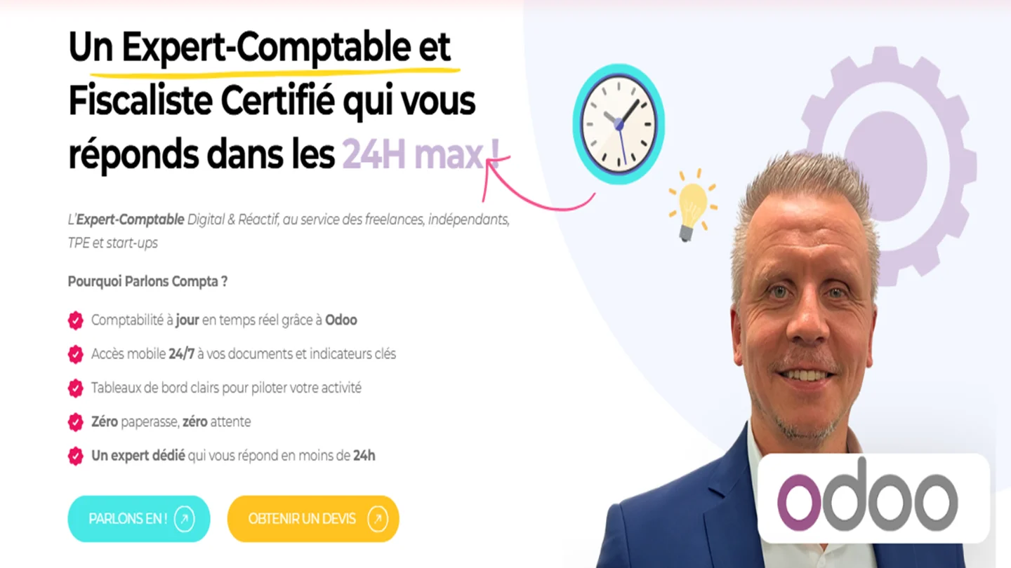 Capture de la page d’accueil de Parlons Compta