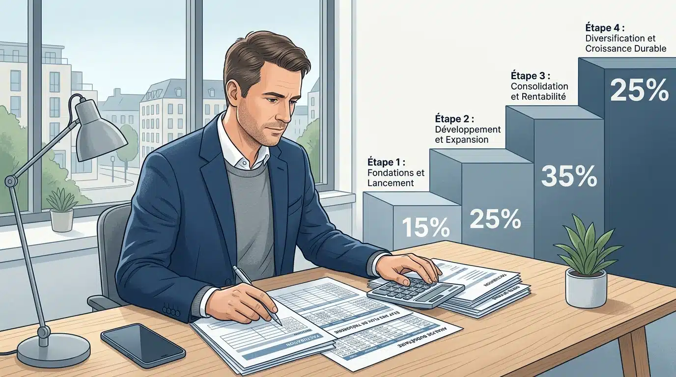 Un indépendant calcule son revenu net imposable à son bureau