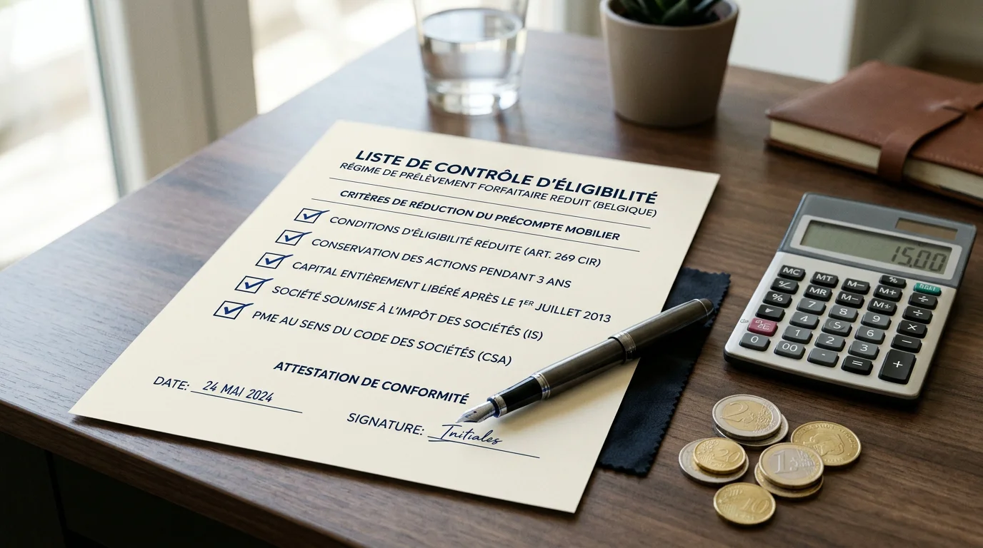 Liste de conditions à cocher pour bénéficier du régime VVPR bis en Belgique