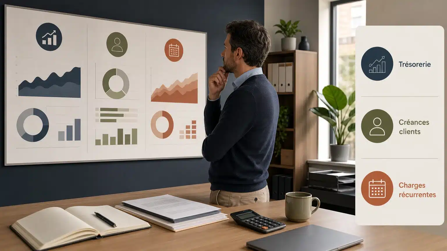 Indépendant consultant un tableau de suivi de trésorerie et de marges