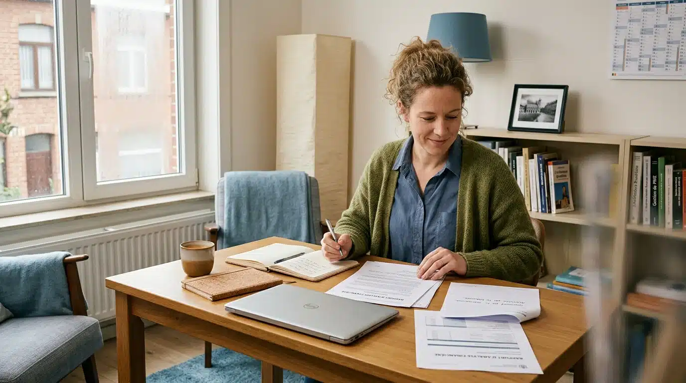 Personne examinant les conditions du dispositif tremplin-indépendants à son bureau