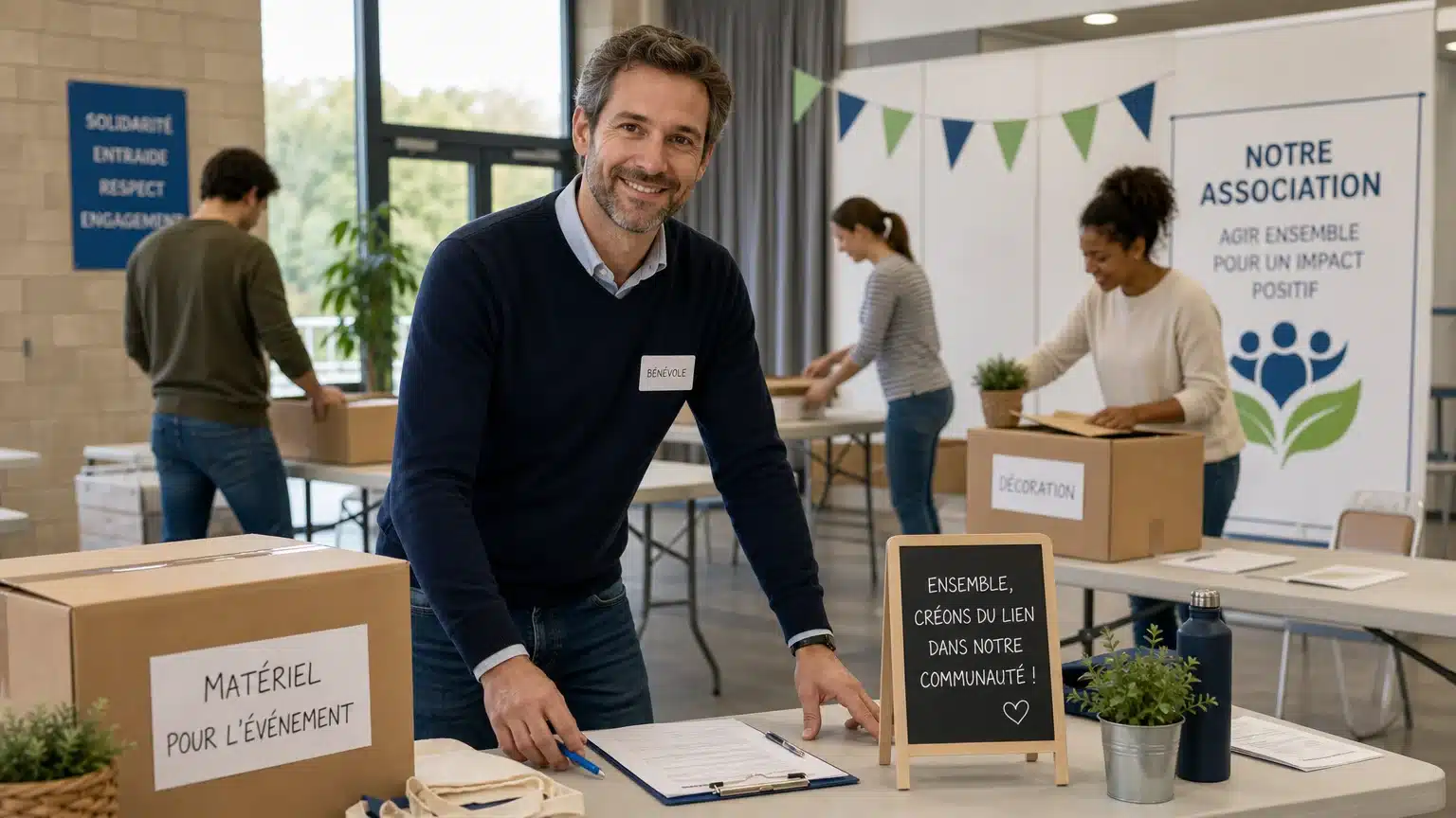 Un indépendant belge aide bénévolement à organiser un événement associatif