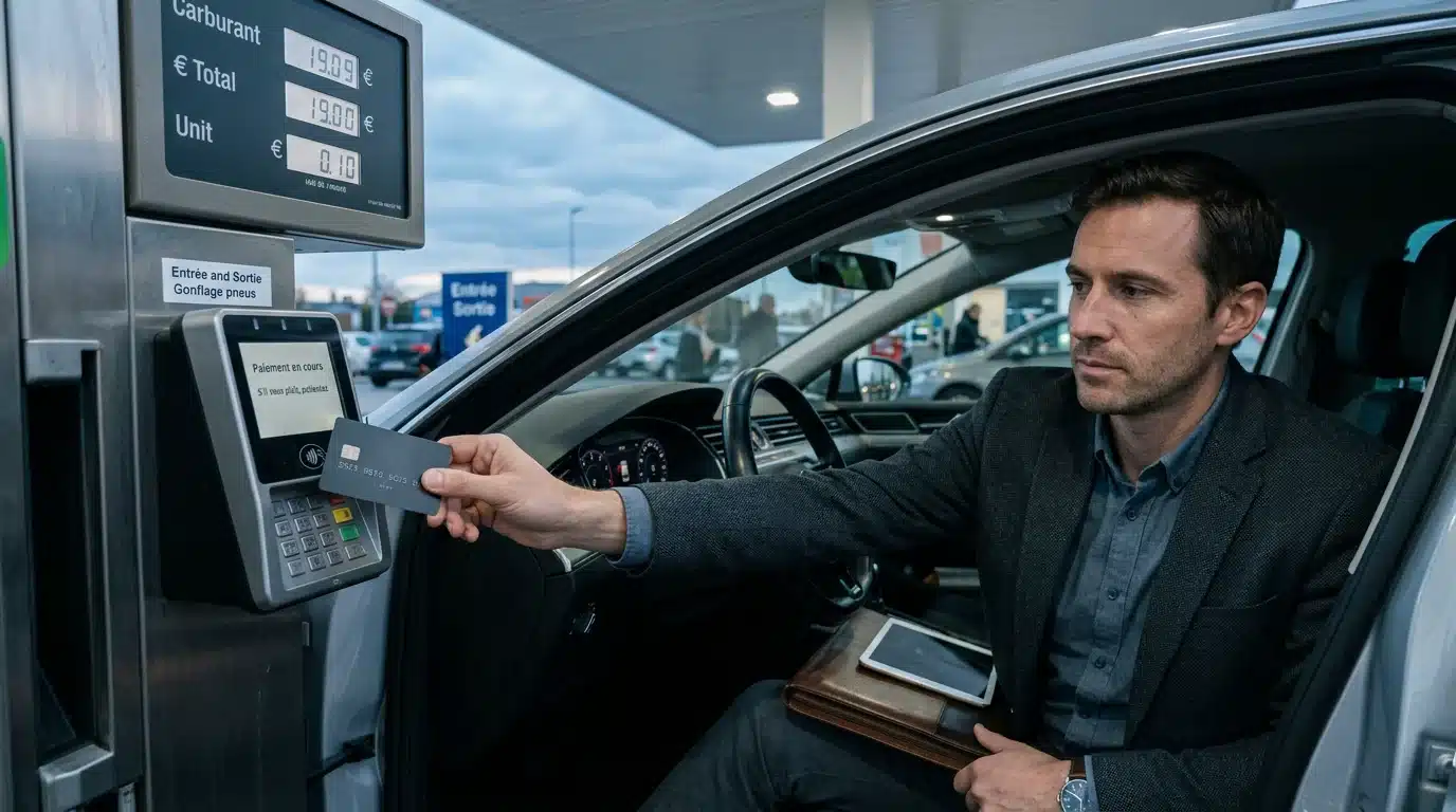 Indépendant payant un déplacement professionnel par carte de crédit