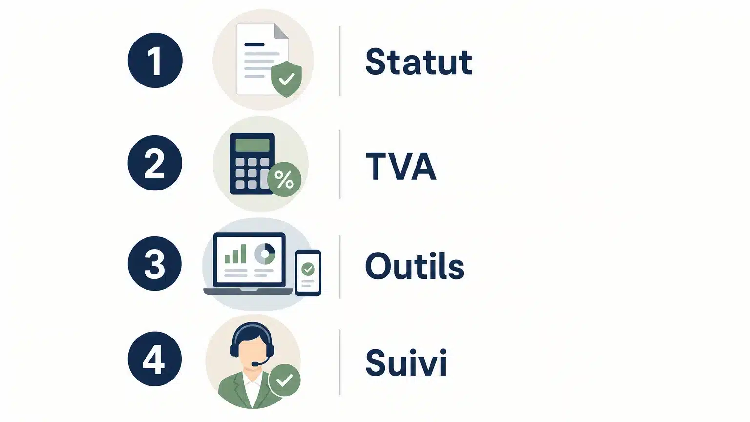 Infographie présentant quatre critères pour choisir une fiduciaire